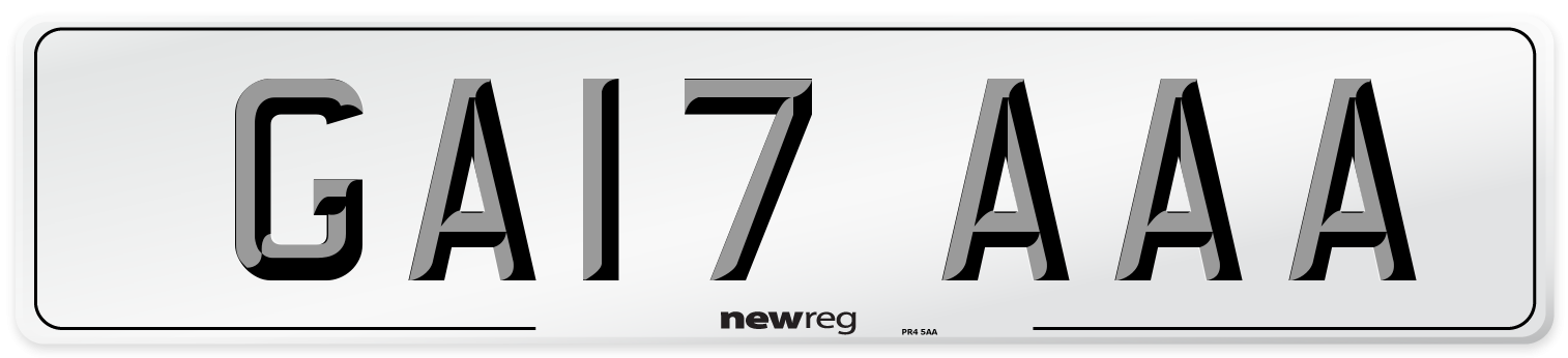 GA17 AAA Number Plate from New Reg